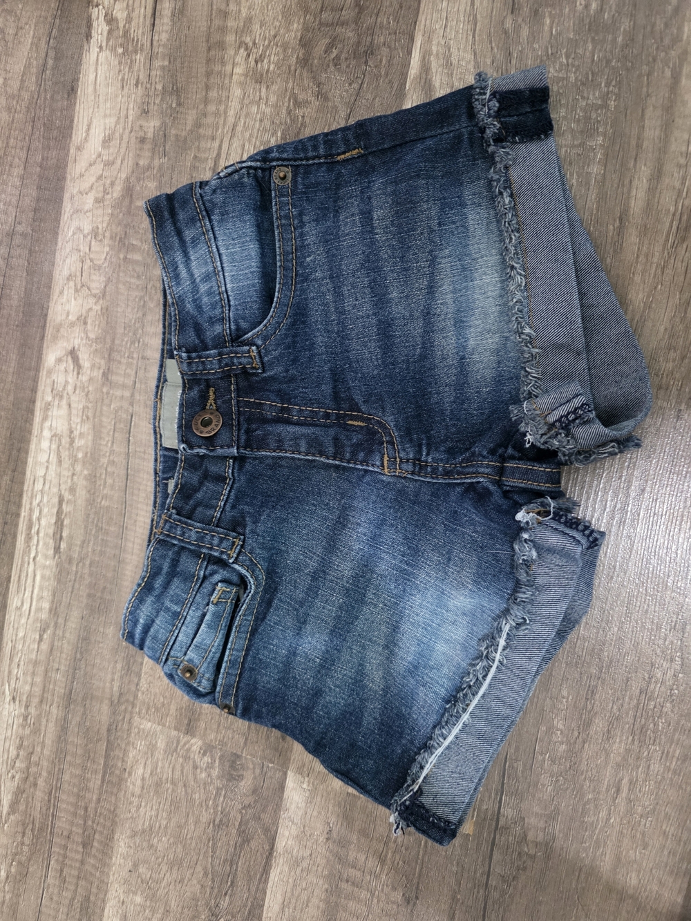 Girls Lucky Brand Dark Blue Denim Frayed Hem Shorts